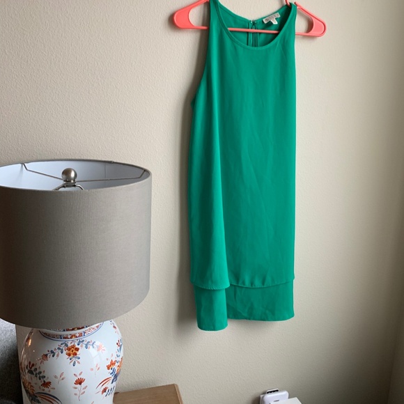 Lila Rose Emerald Green Layered Tank Dress - Picture 1 of 5